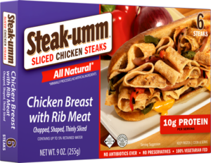 Steak-umm Sliced Chicken Steaks product packaging