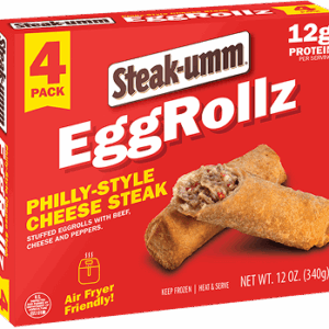 A 4-pack box of Steak-umm EggRollz Philly-Style Cheese Steak