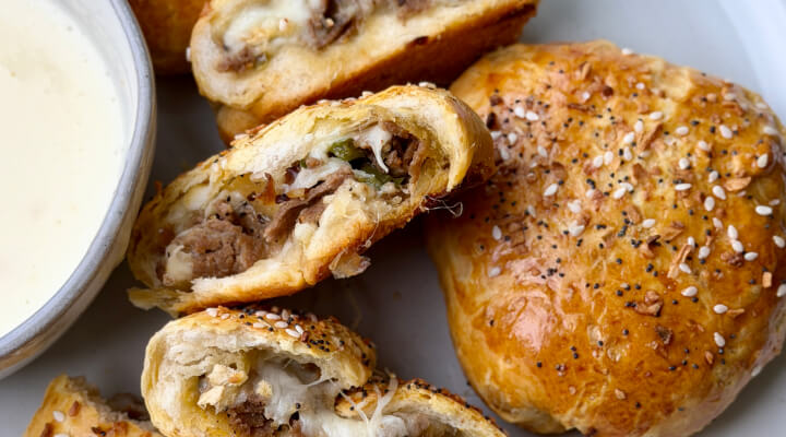 Cheesesteak Stuffed Biscuits