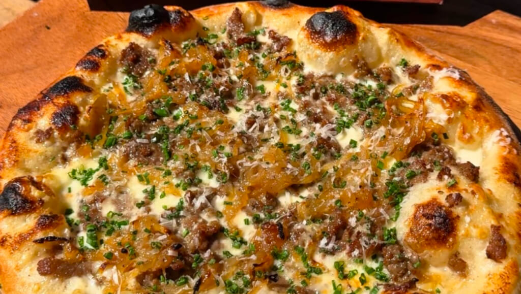 Steak and Caramelized Onion Pizza